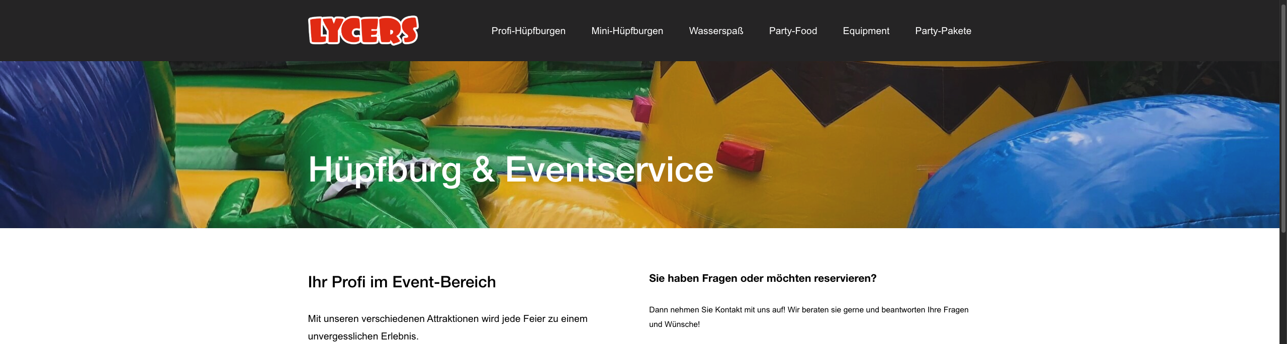 Webauftritt für Lycers Hüpfburg & Eventservice preview